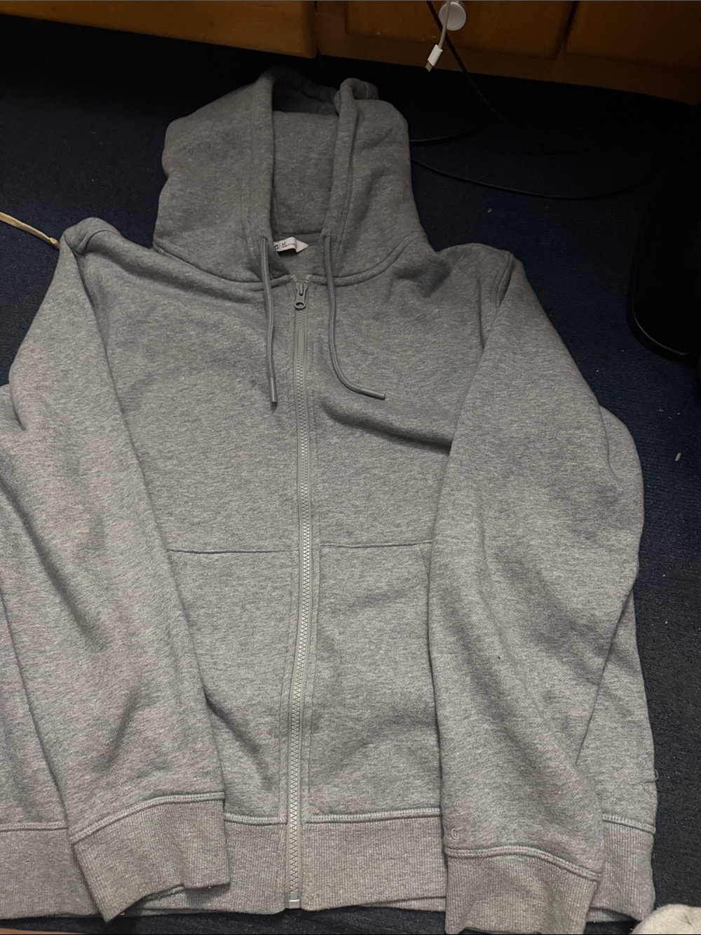 DSG Men’s Light Gray Full-Zip Hooded Sweater